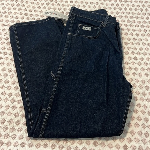 NWT Tyndale FRMC Flame Resistant Carpenter Work Pants Jeans 34 x 33 Dark Wash - Picture 6 of 17
